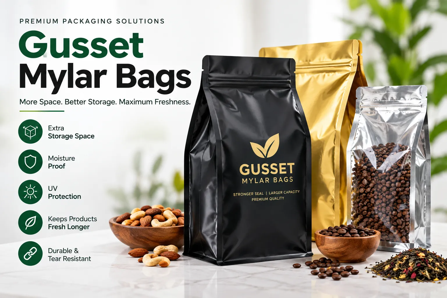 Gusset Mylar Bags: A Guide to Durable Flexible Packaging